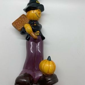 12” ceramic scarecrow Halloween figurine decor